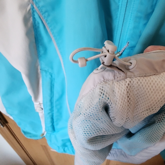 Columbia Blue Colorblock Raincoat, Large - Picture 8 of 15